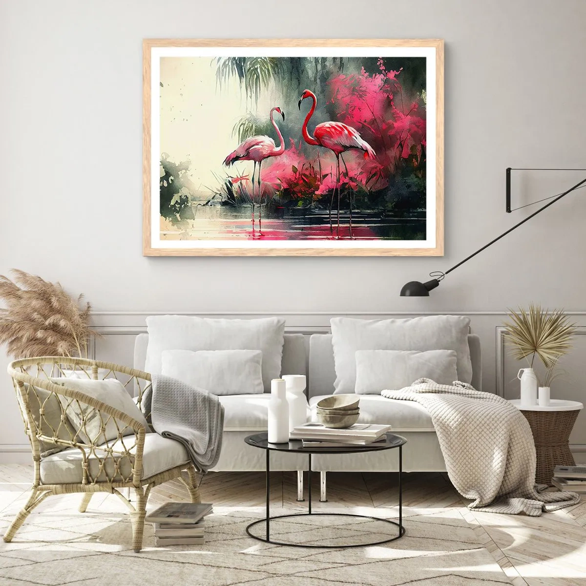 Póster en marco roble claro - Una lección de encanto natural - 50x40 cm