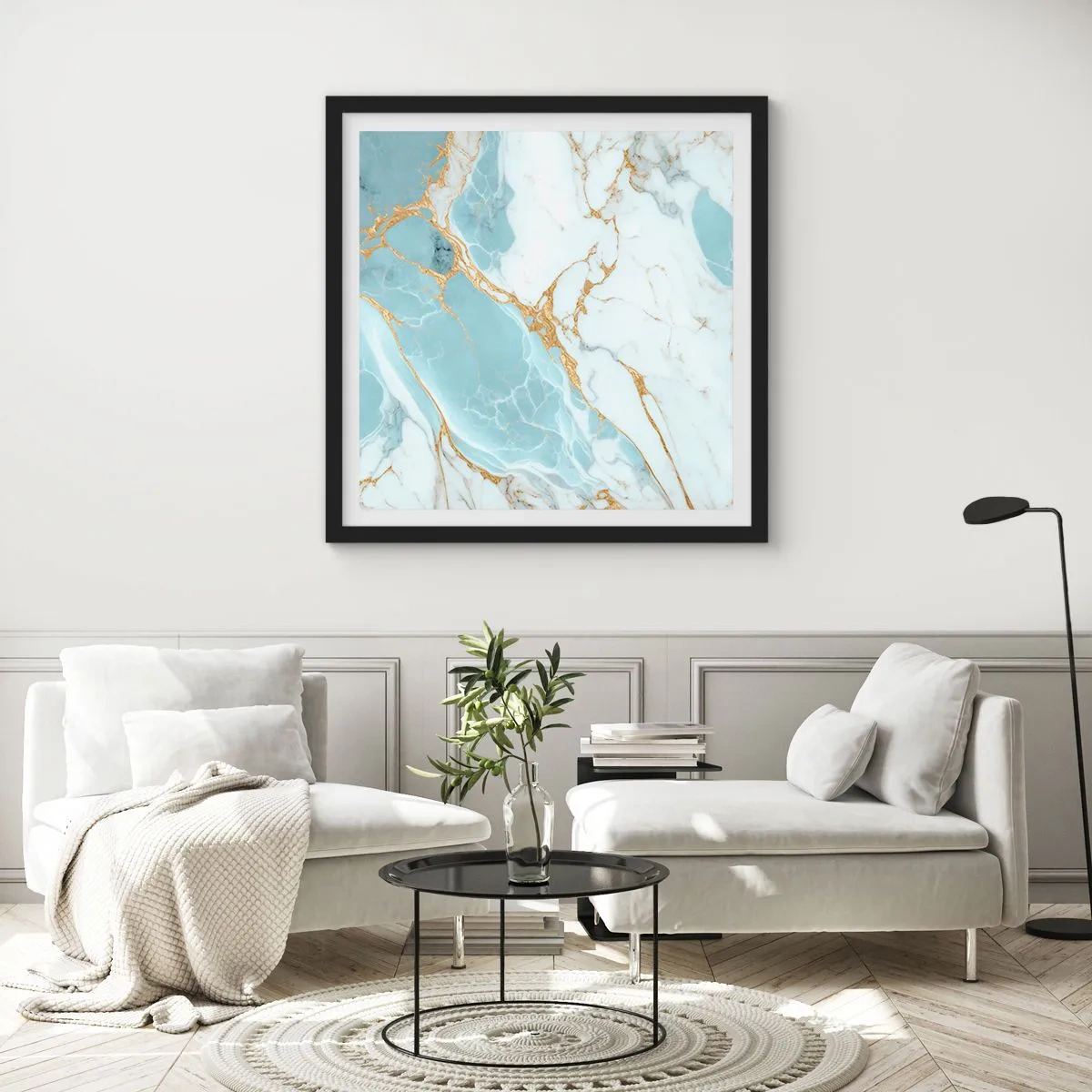 Póster en marco negro - Riqueza en la piedra - 30x30 cm