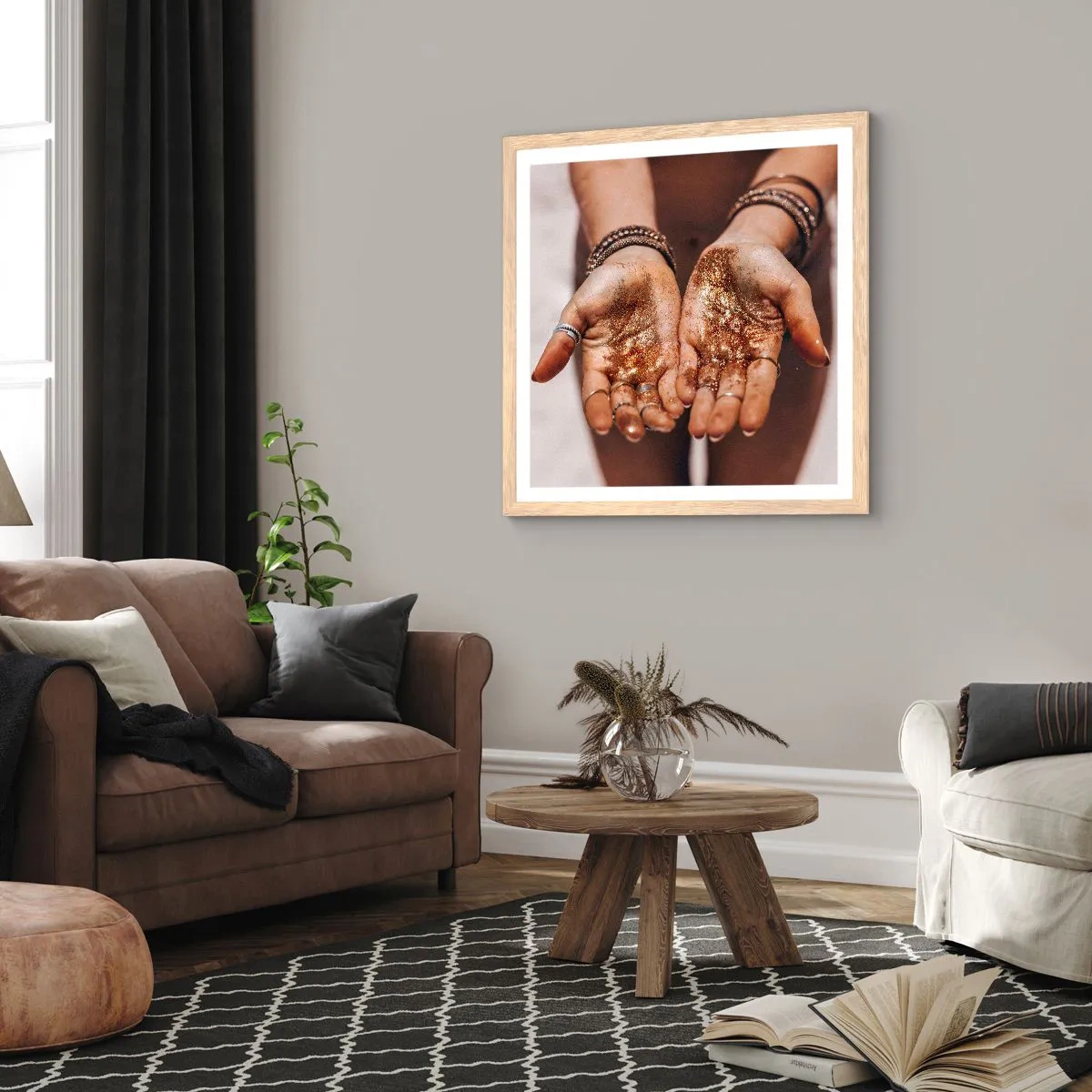 Póster en marco roble claro - Un regalo para ti - 50x50 cm