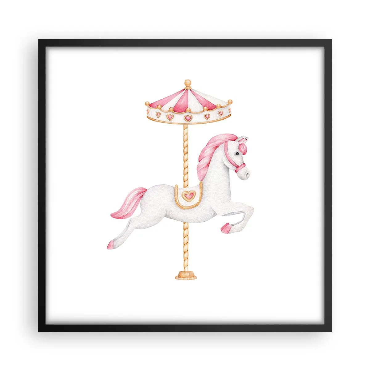 Póster en marco negro - Partió al galope - 50x50 cm