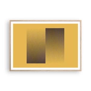 Póster en marco roble claro - Cuadrado de opuestos - 100x70 cm