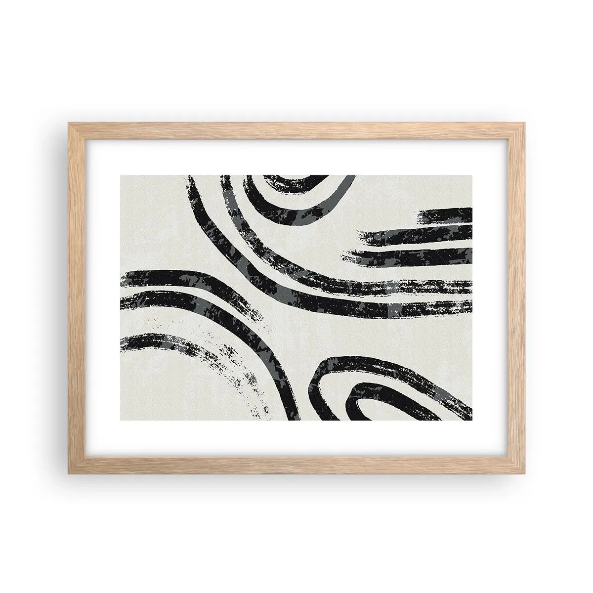 Póster en marco roble claro - A medias - 40x30 cm