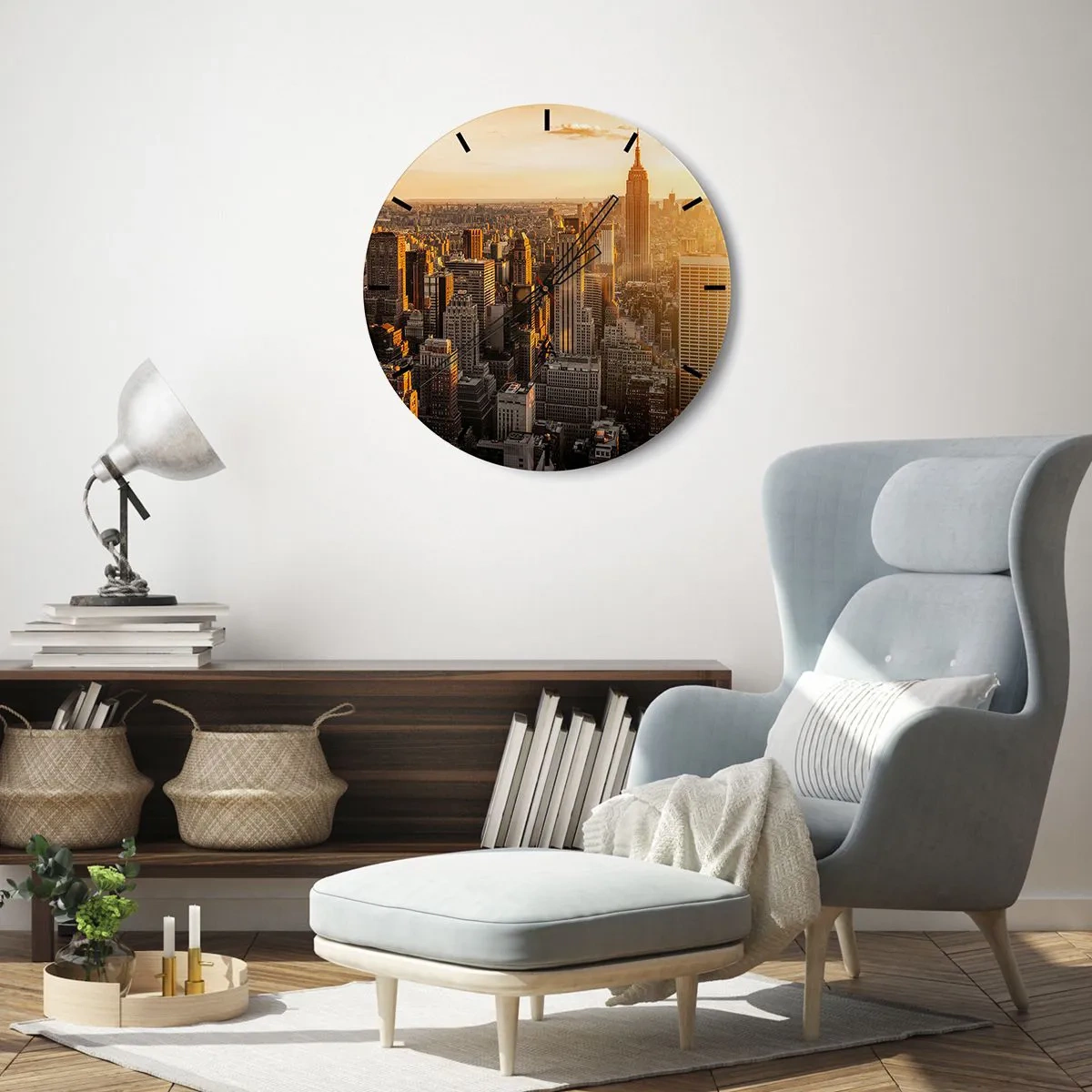 Reloj de pared - Reloj de vidrio - Creciendo al sol - 40x40 cm