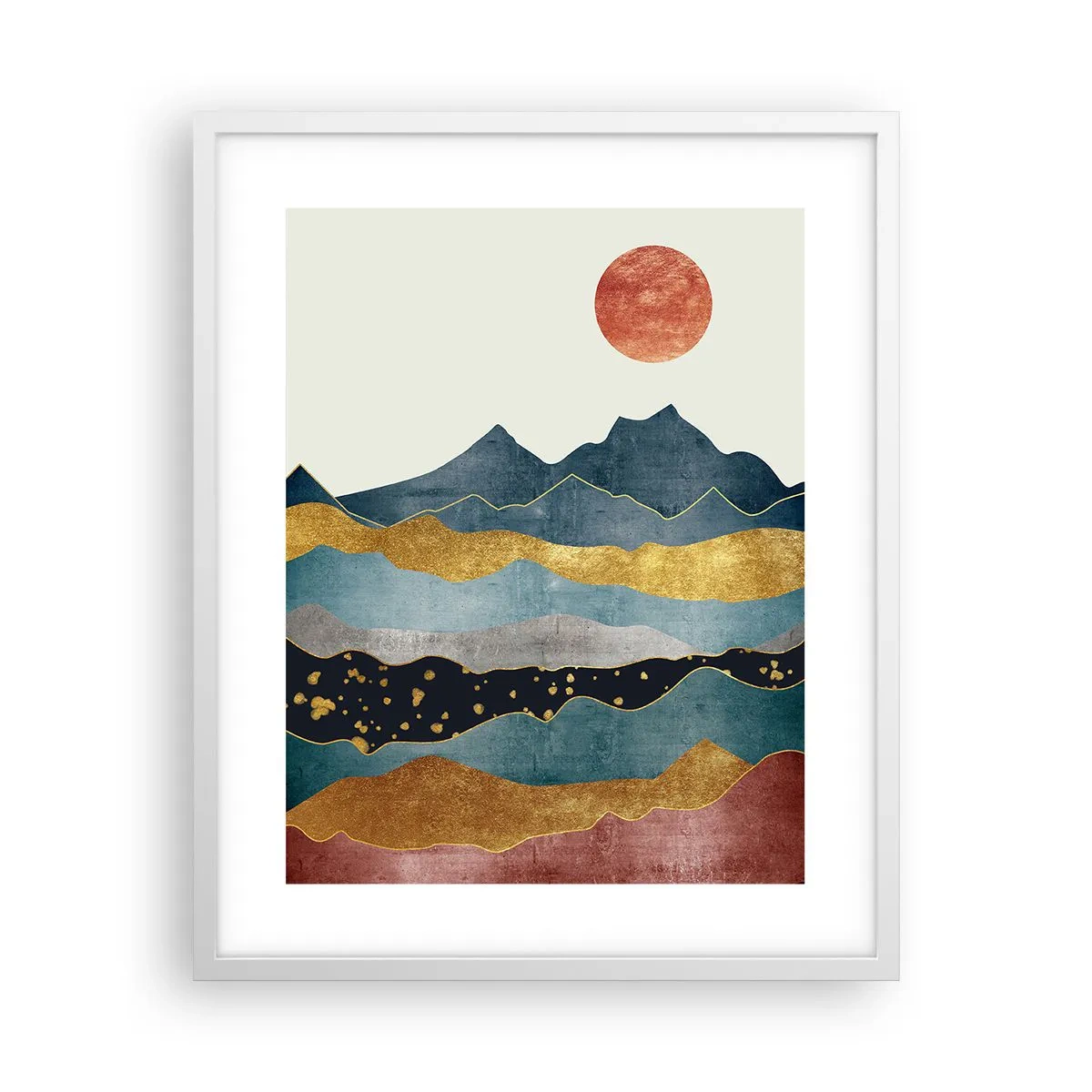 Póster en marco blanco - Sección transversal del mundo - 40x50 cm