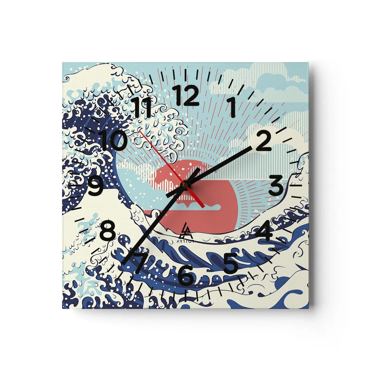 Reloj de pared - Reloj de vidrio - De inspiración japonesa - 30x30 cm