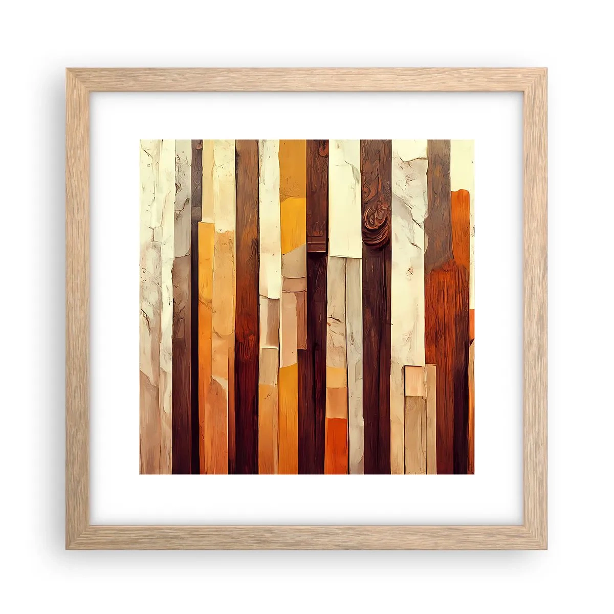 Póster en marco roble claro - Himno de los árboles del bosque - 30x30 cm
