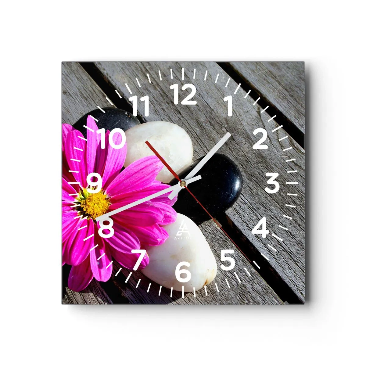 Reloj de pared - Reloj de vidrio - Descansando en el muelle - 30x30 cm