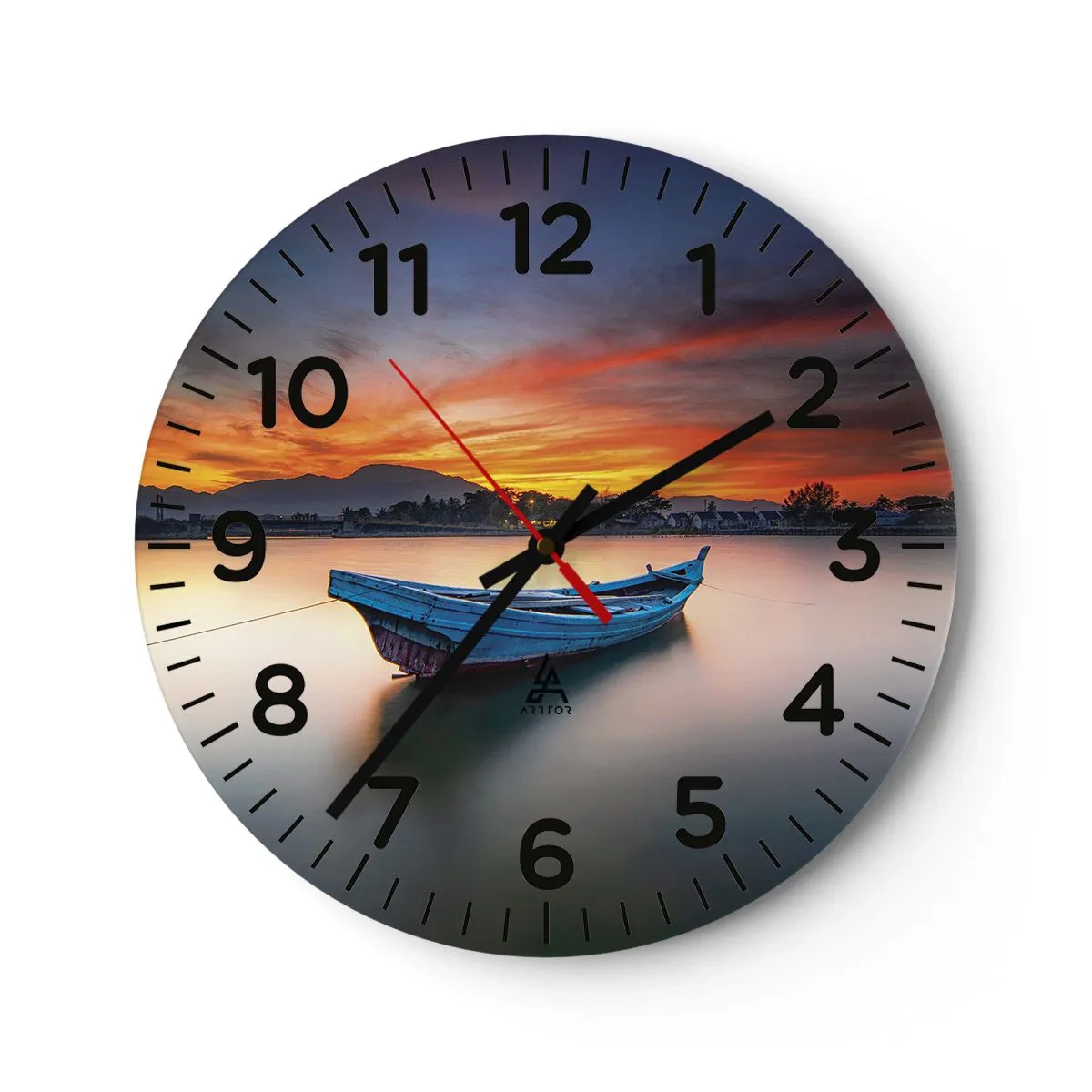 Reloj de pared - Reloj de vidrio - Se avecina una buena noche - 30x30 cm