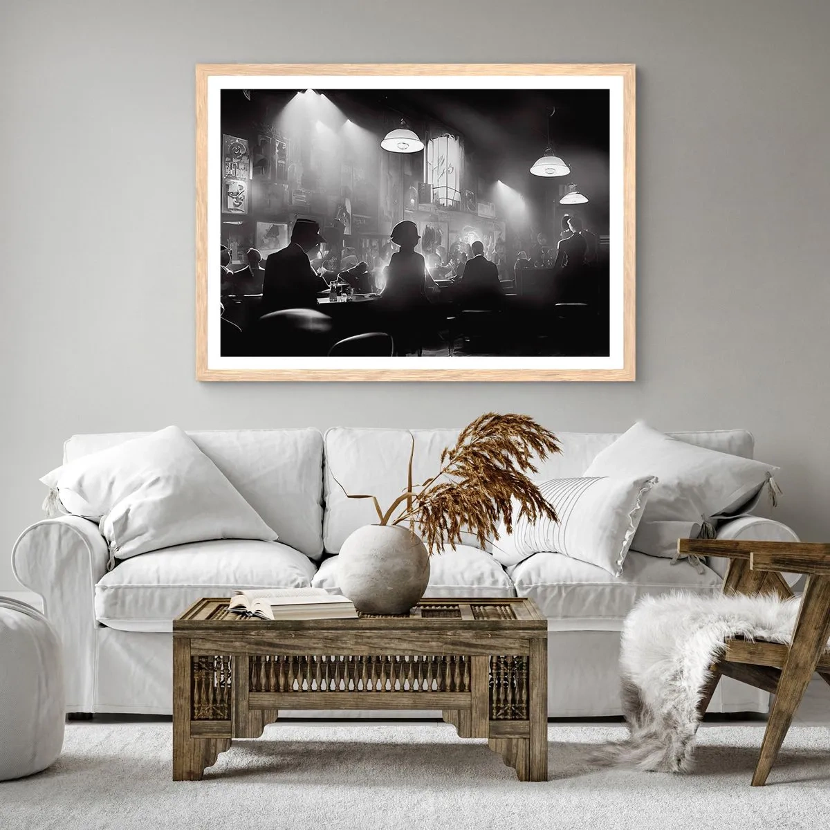 Póster en marco roble claro - En clave de jazz - 50x40 cm