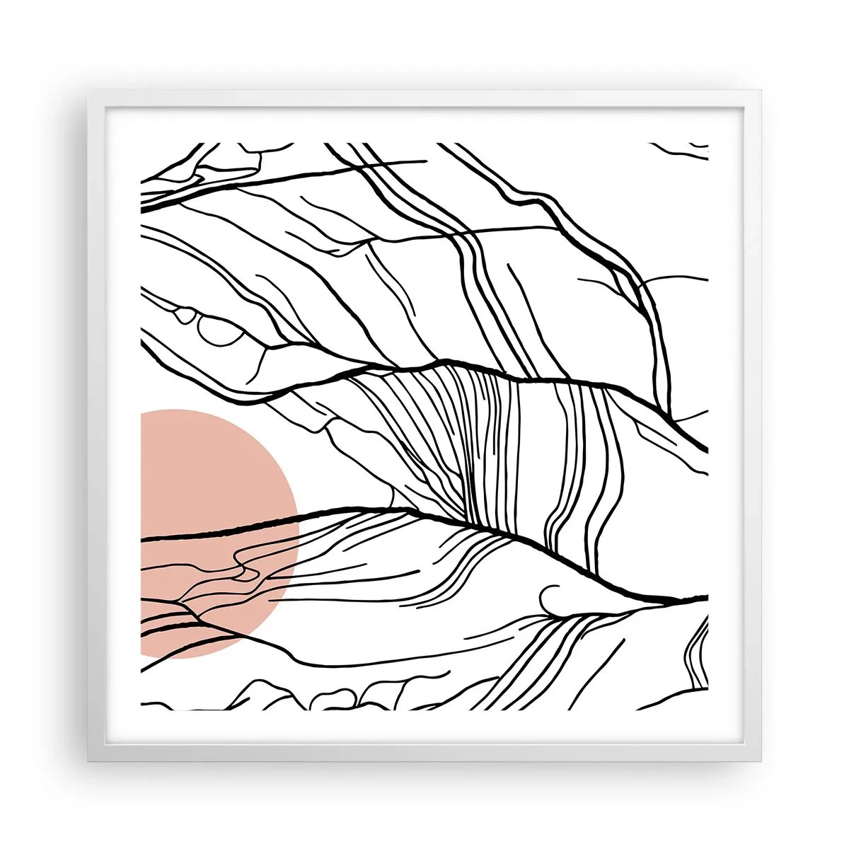 Póster en marco blanco - En una red de ramas - 60x60 cm