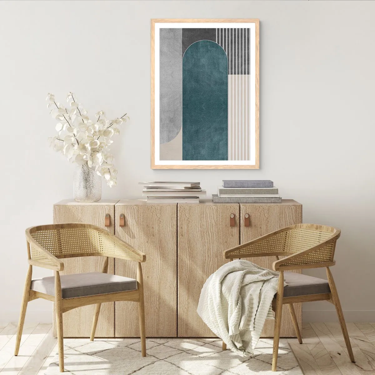 Póster en marco roble claro - Composición horizontal - 70x100 cm