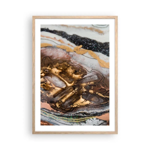Póster en marco roble claro - Elemento de la tierra - 50x70 cm