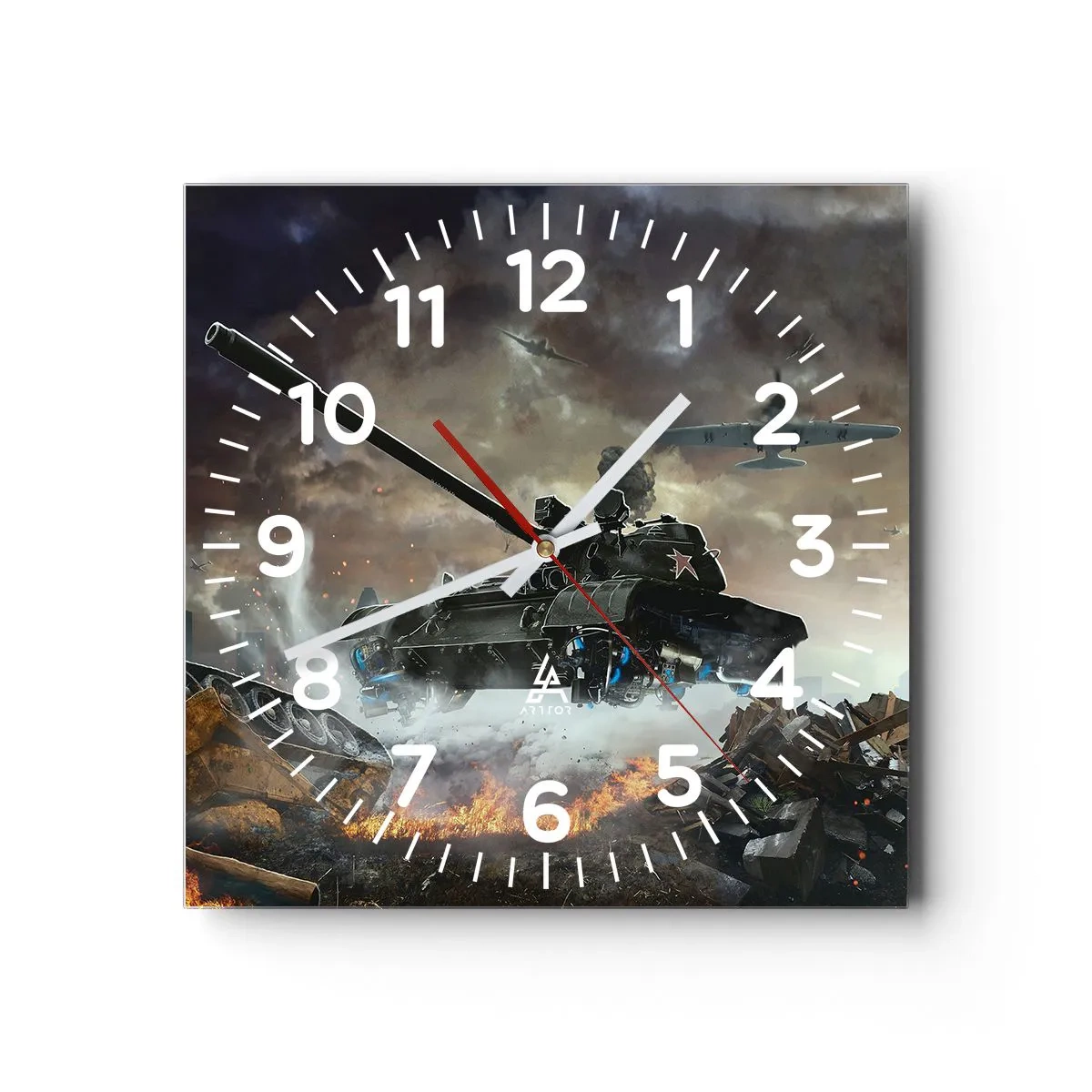 Reloj de pared - Reloj de vidrio - La batalla es terrible y hermosa - 40x40 cm
