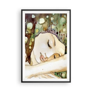 Póster en marco negro - Sueño esmeralda y violeta - 61x91 cm