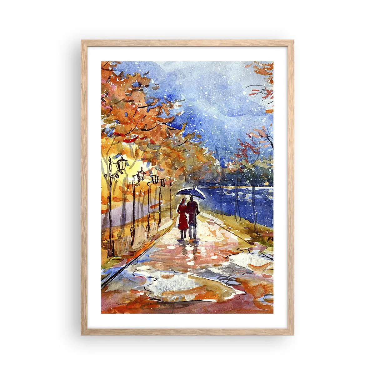 Póster en marco roble claro - Juntos hasta el límite del tiempo - 50x70 cm