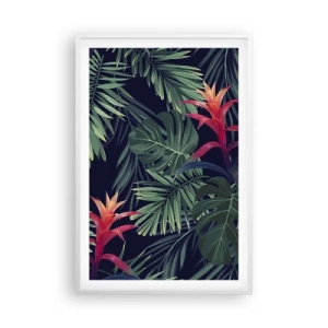 Póster en marco blanco - Encender el color verde - 61x91 cm