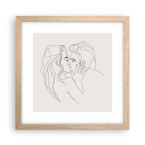 Póster en marco roble claro - Unión y sentimiento - 30x30 cm