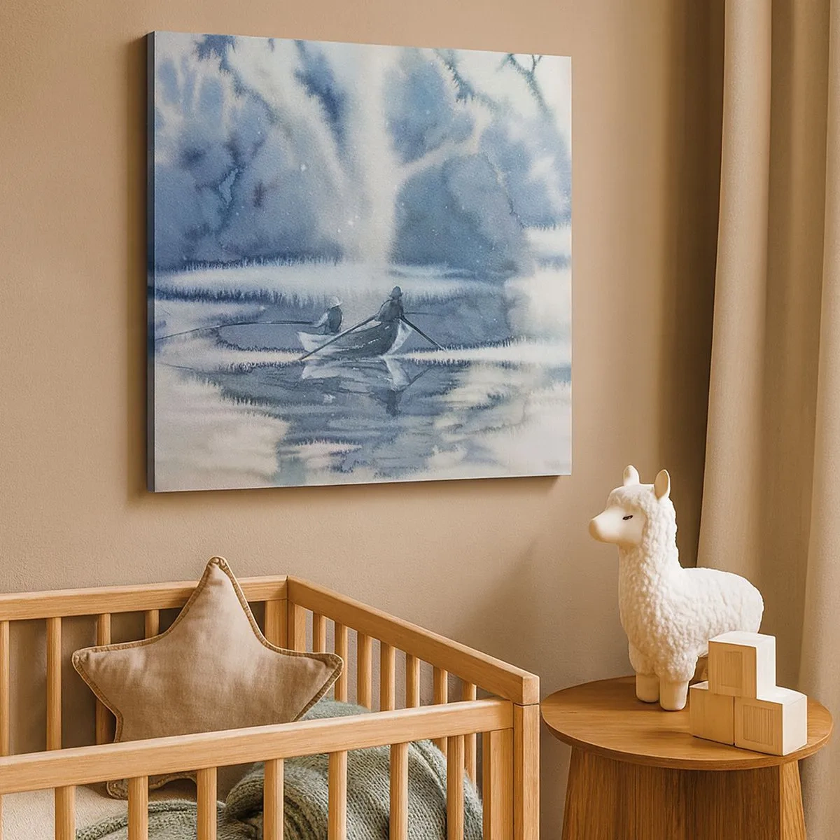 Cuadro sobre lienzo - Impresión de Imagen - Pescadores en su paraíso - 30x30 cm