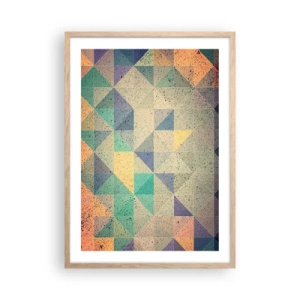 Póster en marco roble claro - República de los triángulos - 50x70 cm