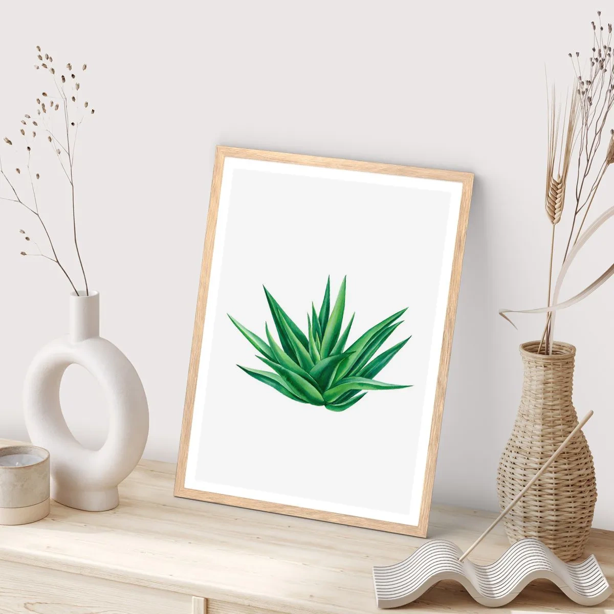 Póster en marco roble claro - Verde - fuerza - vida - 30x40 cm
