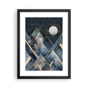 Póster en marco negro - Paisaje geométrico - 30x40 cm