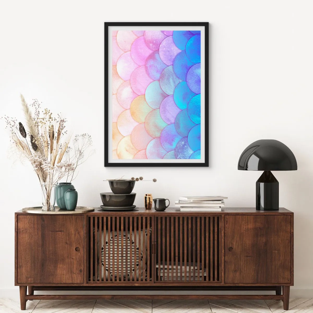 Póster en marco negro - Concha de perla - 50x70 cm