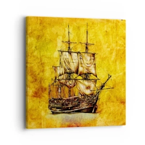 Cuadro sobre lienzo - Impresión de Imagen - ¡Rumbo a la isla Tortuga! - 40x40 cm