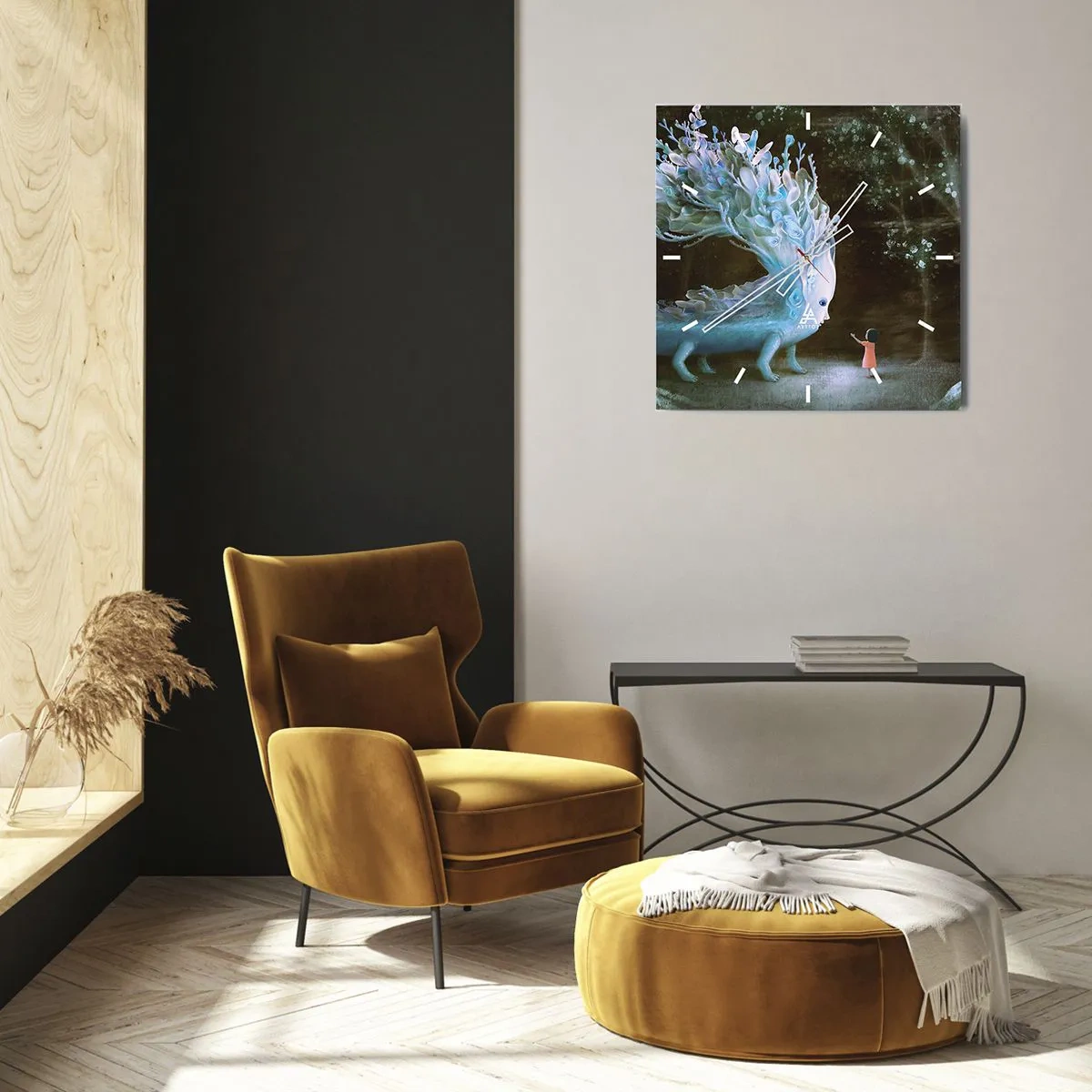 Reloj de pared - Reloj de vidrio - Una reunión fantástica - 40x40 cm