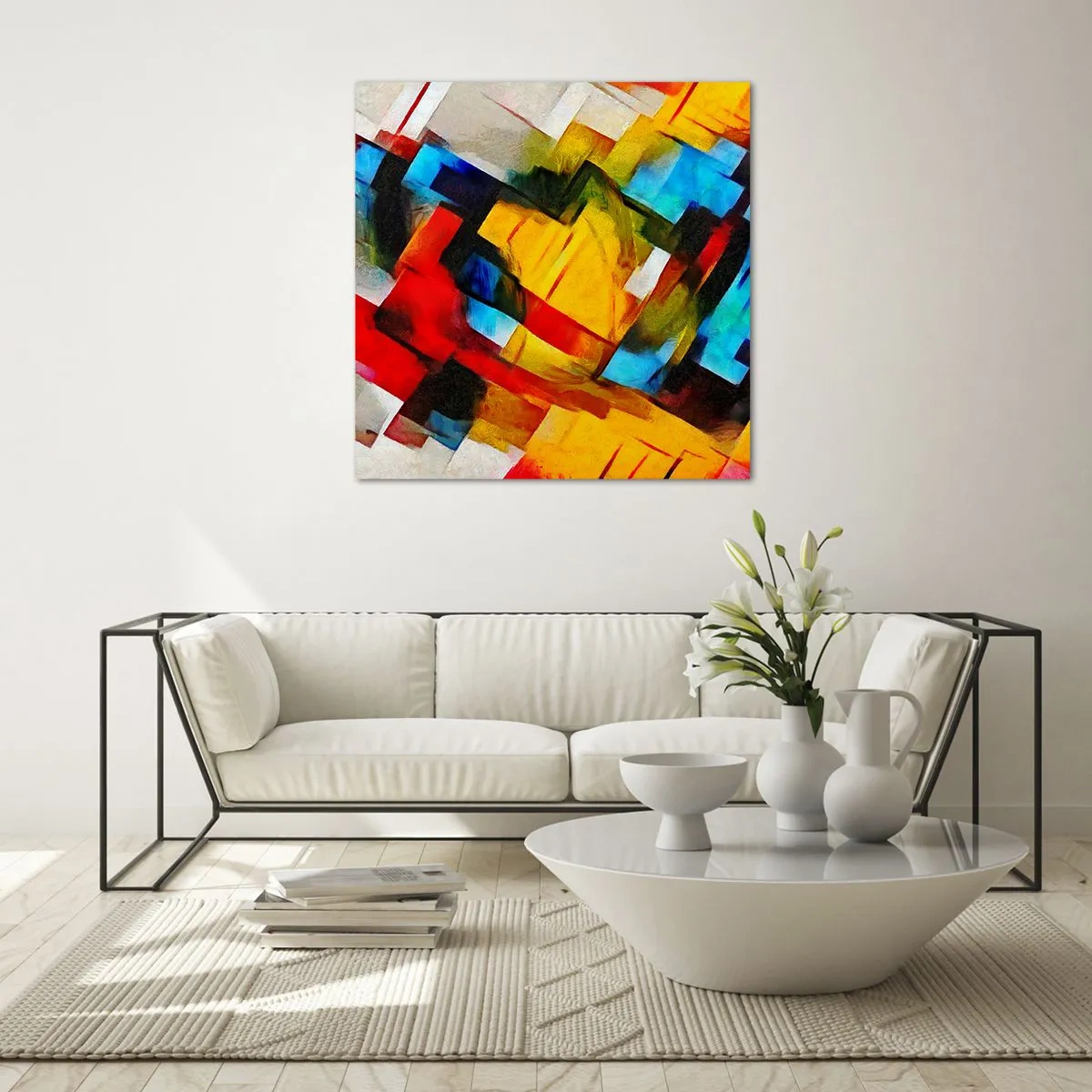 Cuadro sobre vidrio - Impresiones sobre Vidrio - Un popurrí multicolor - 30x30 cm