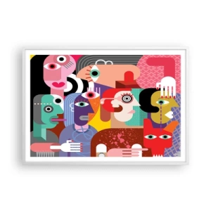 Póster en marco blanco - Estilo Picasso - 100x70 cm
