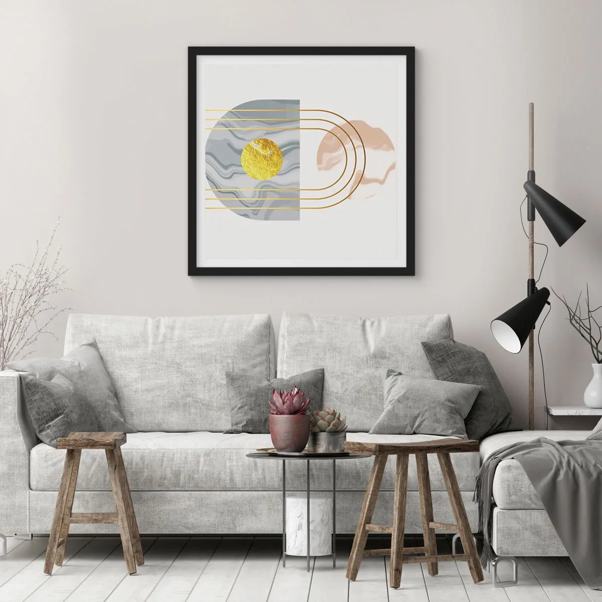 Póster en marco negro - Brillo y resplandor - 60x60 cm