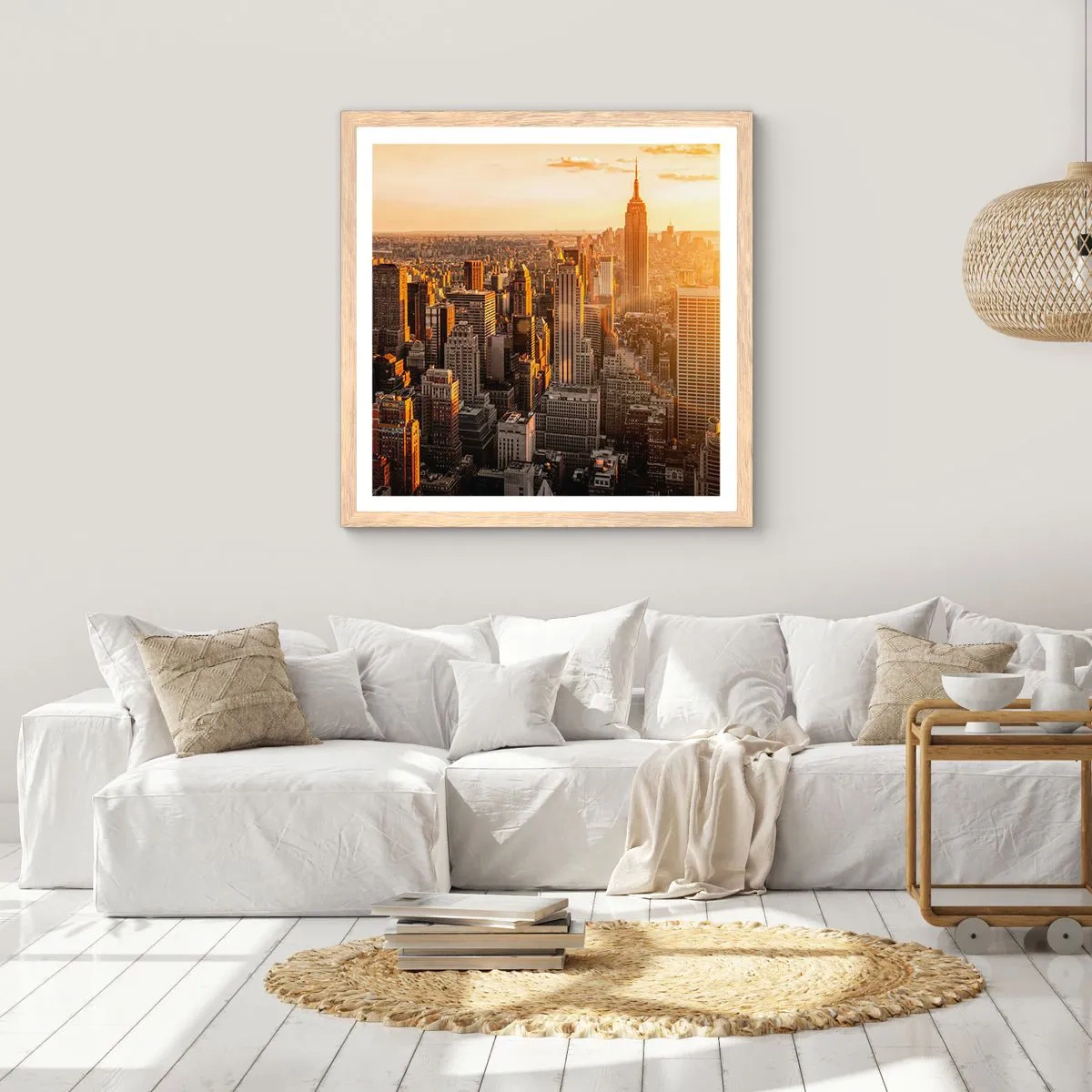 Póster en marco roble claro - Creciendo al sol - 40x40 cm