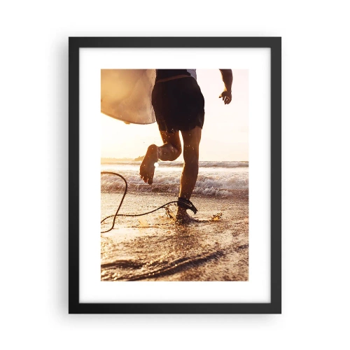 Póster en marco negro - Para enfrentar la ola - 30x40 cm