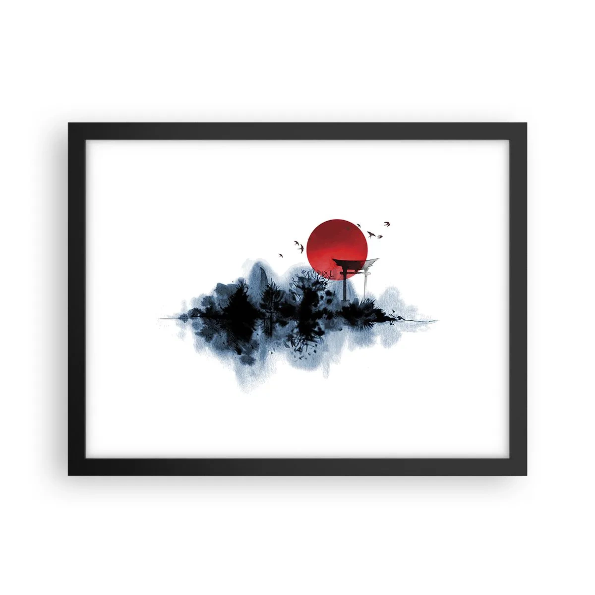 Póster en marco negro - Visión japonesa - 40x30 cm
