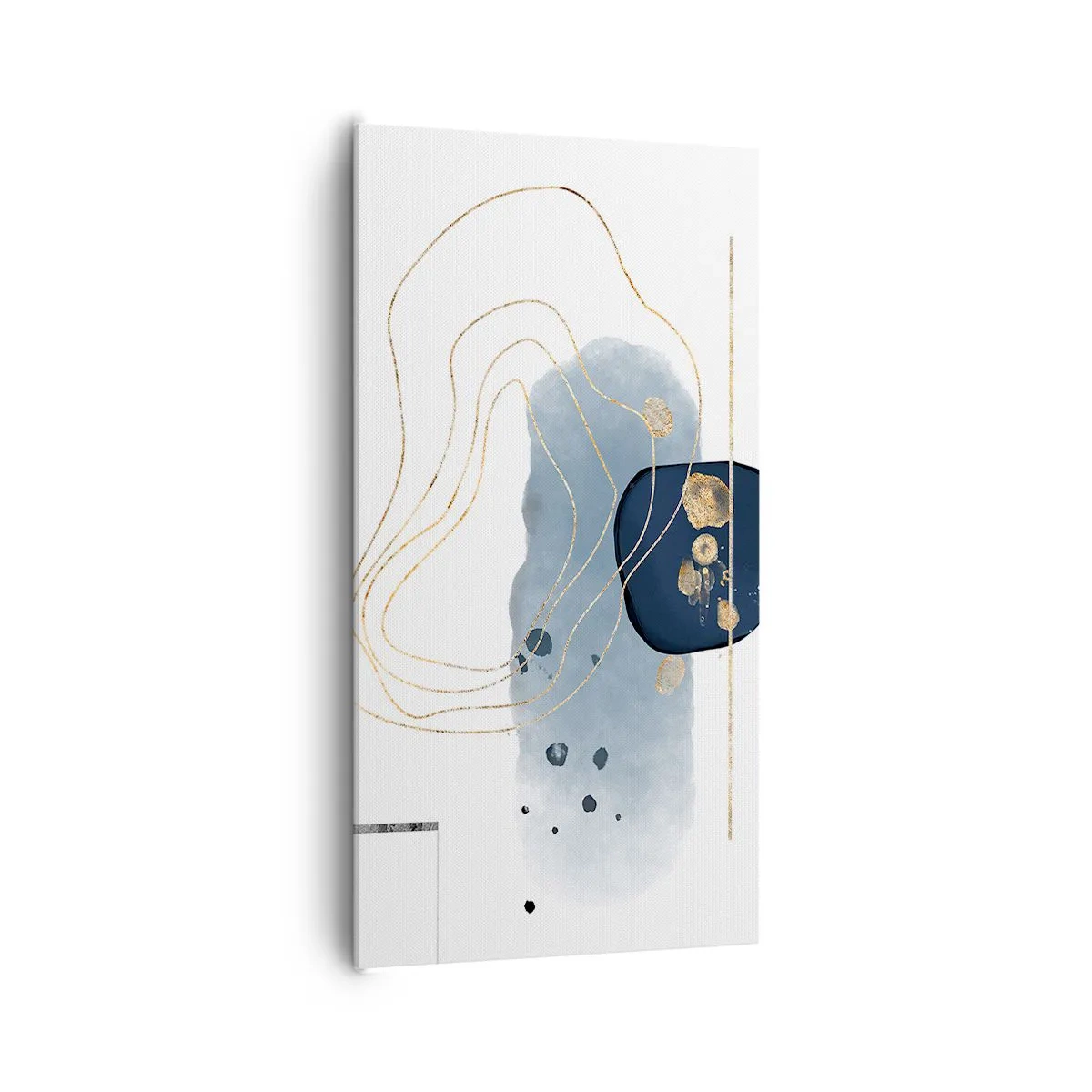 Cuadro sobre lienzo - Impresión de Imagen - Fantasía azul y oro - 65x120 cm
