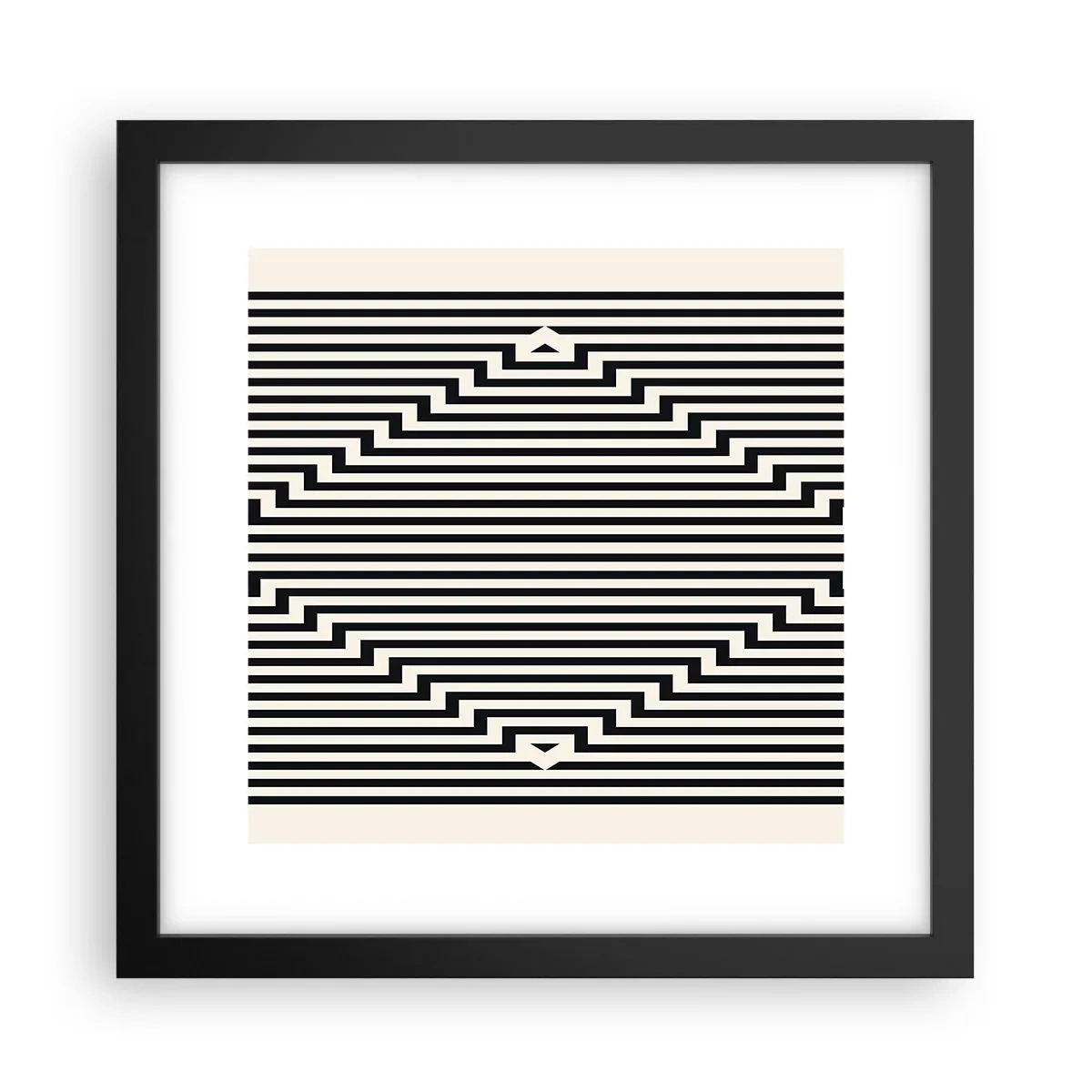 Póster en marco negro - Ilusión geométrica - 30x30 cm