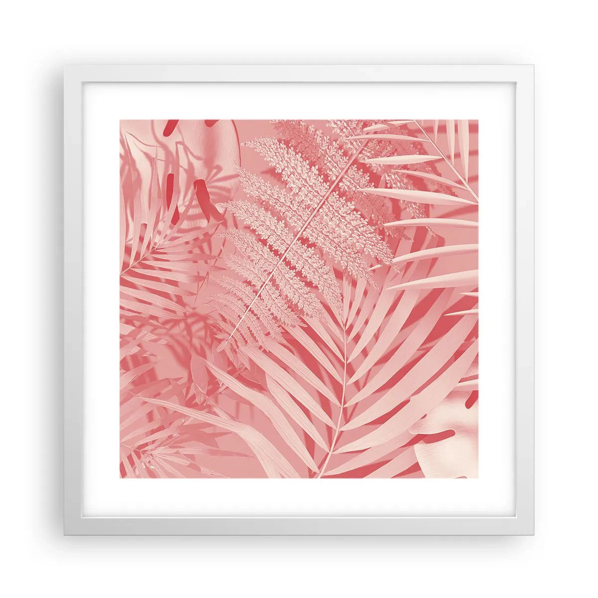 Póster en marco blanco - Concepto rosa - 40x40 cm