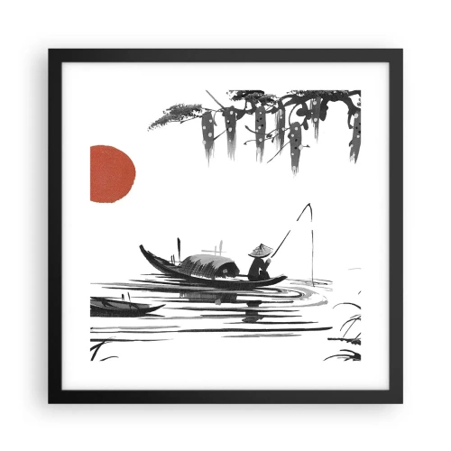 Póster en marco negro - Una tarde asiática - 40x40 cm