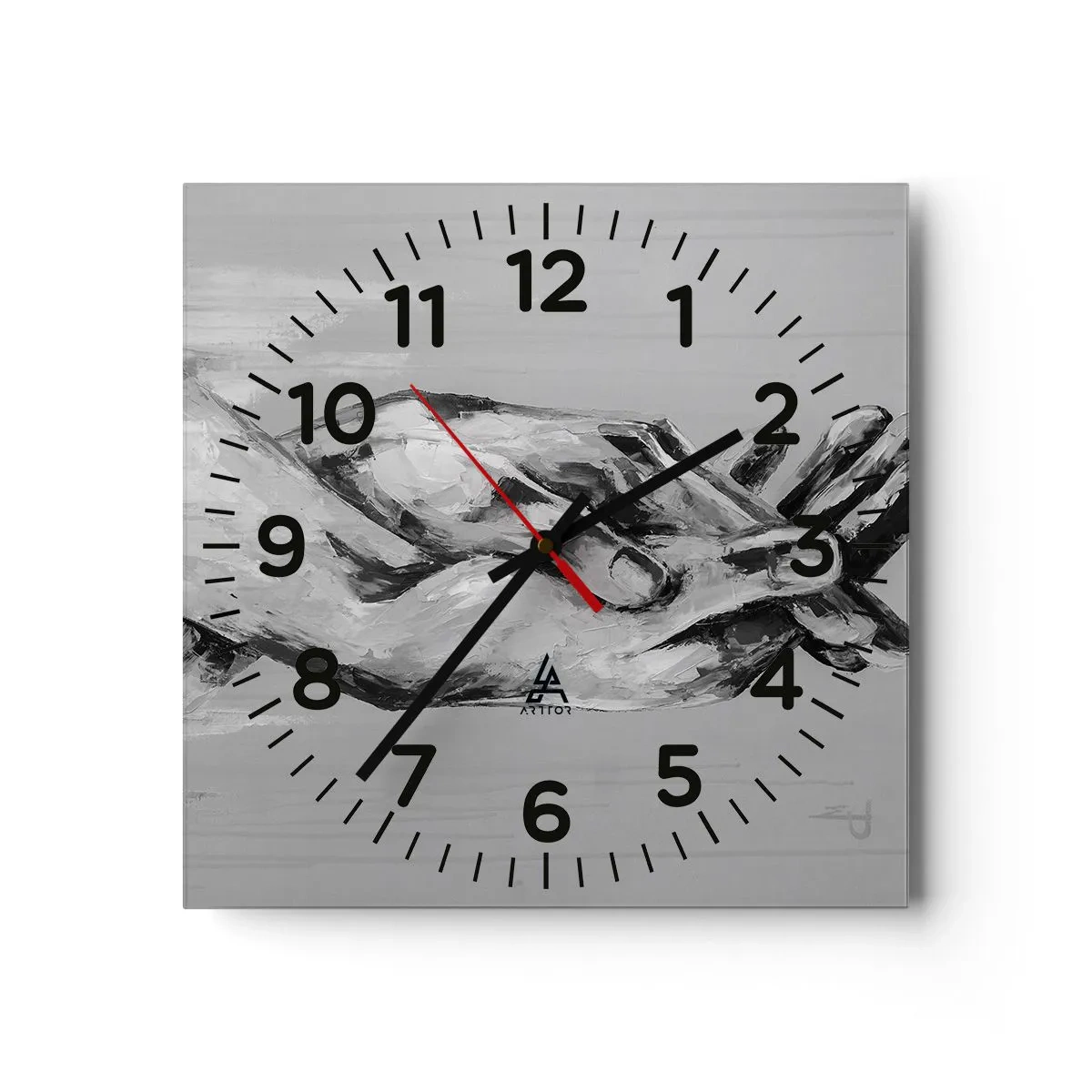 Reloj de pared - Reloj de vidrio - El comienzo... - 40x40 cm
