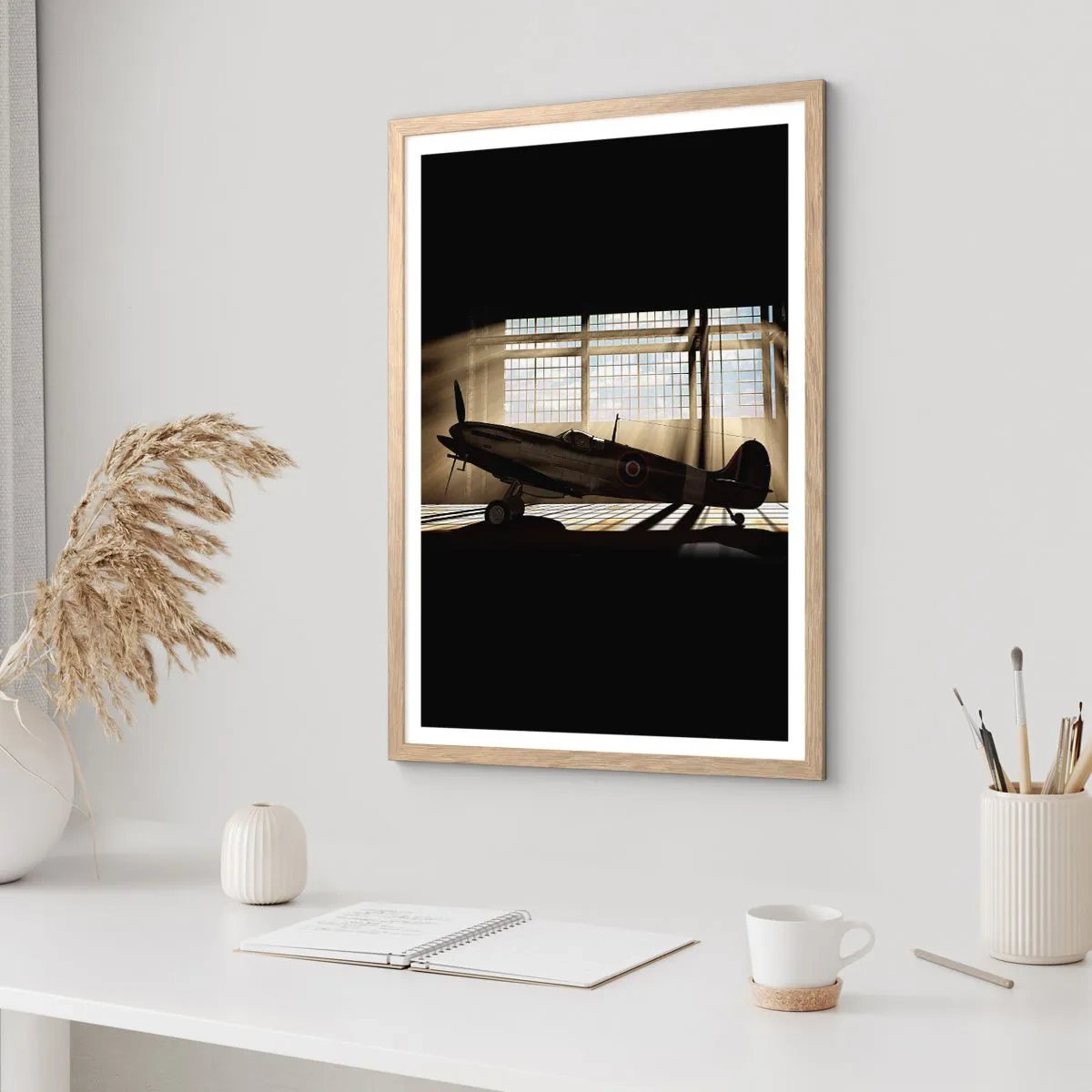 Póster en marco roble claro - El descanso del guerrero - 70x100 cm