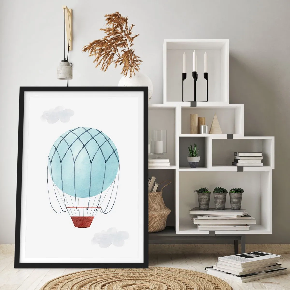 Póster en marco negro - Acariciando las nubes - 50x70 cm