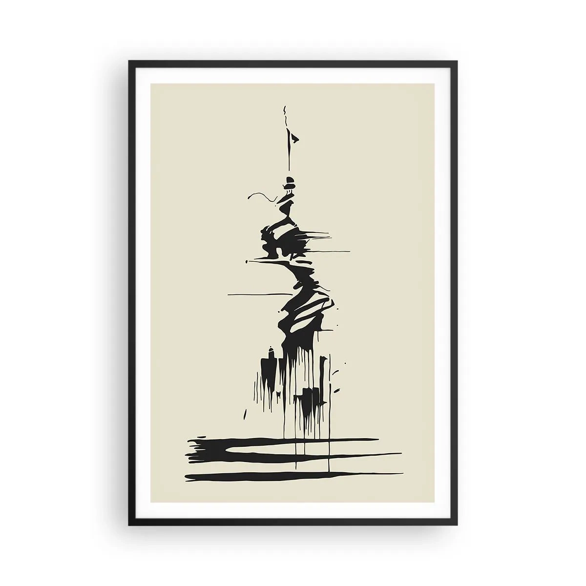 Póster en marco negro - Abstracción apresurada - 70x100 cm