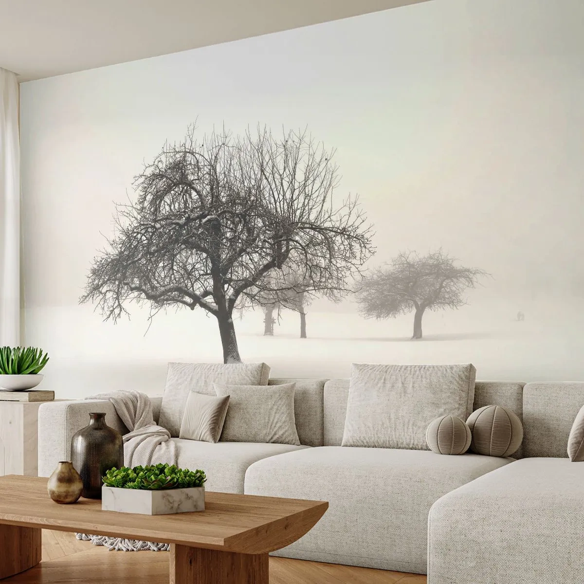Fotomural Premium Canvas - Sueño de invierno - Gráficos, Árbol, Naturaleza - 200x140 cm