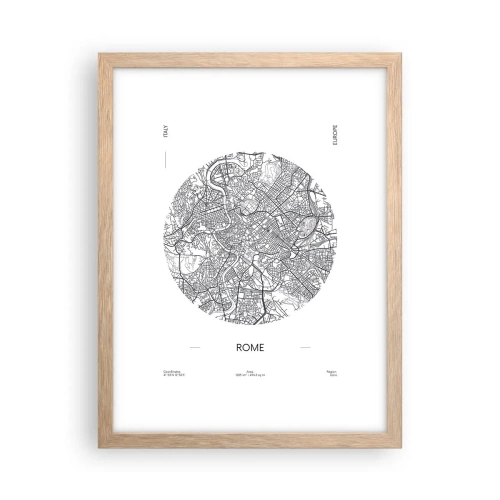 Póster en marco roble claro - Anatomía de Roma - 30x40 cm