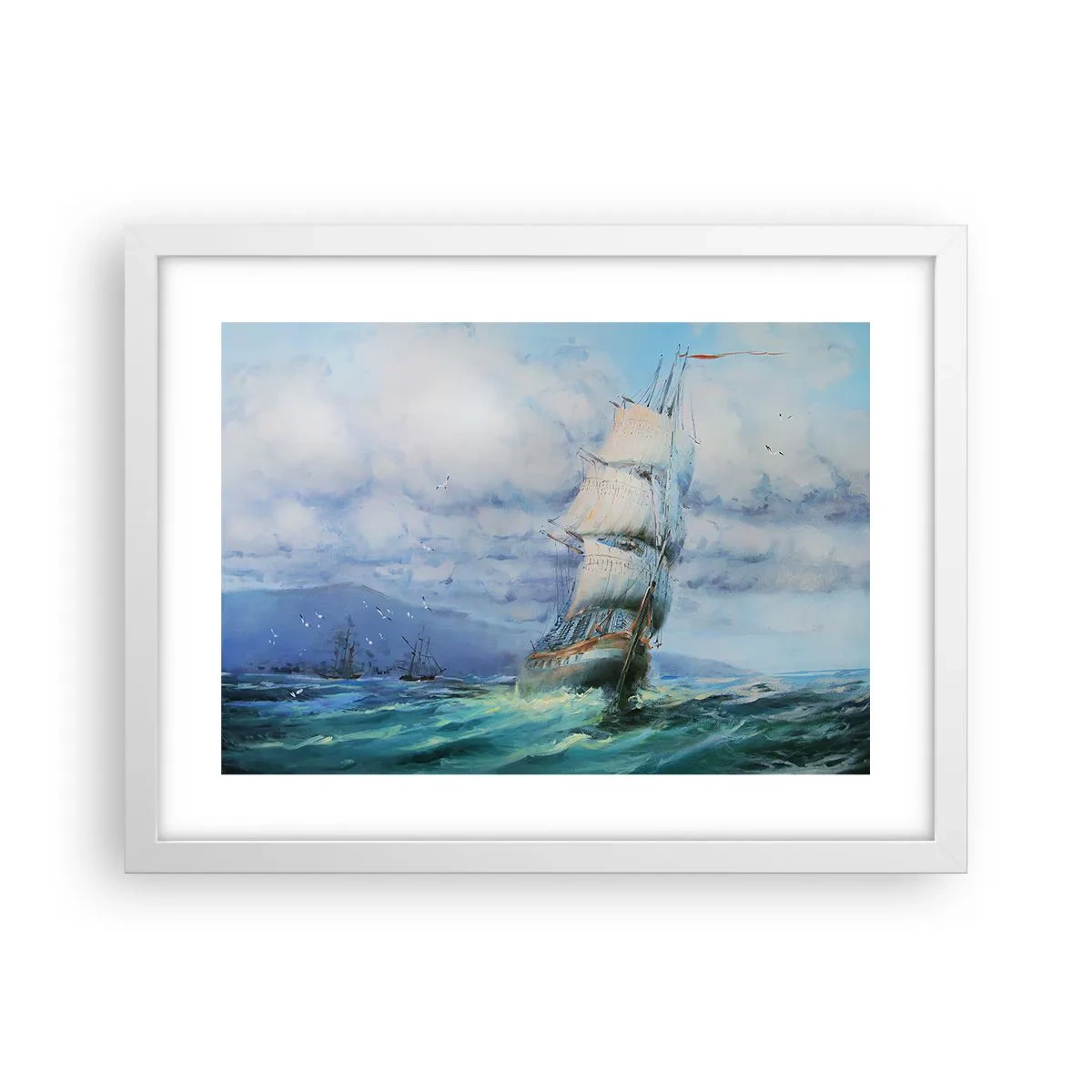 Póster en marco blanco - Viento en popa - 40x30 cm