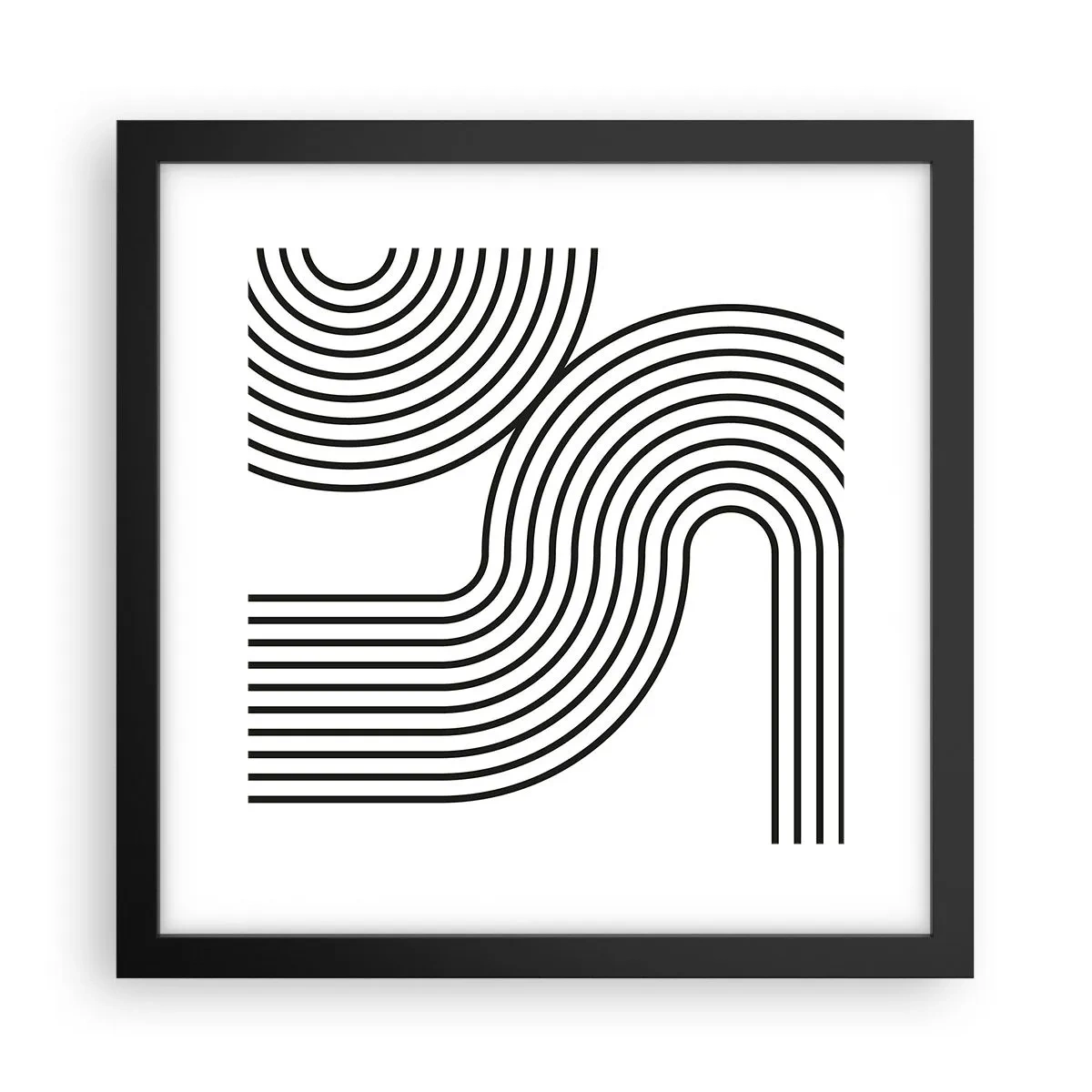 Póster en marco negro - En una curva - 30x30 cm
