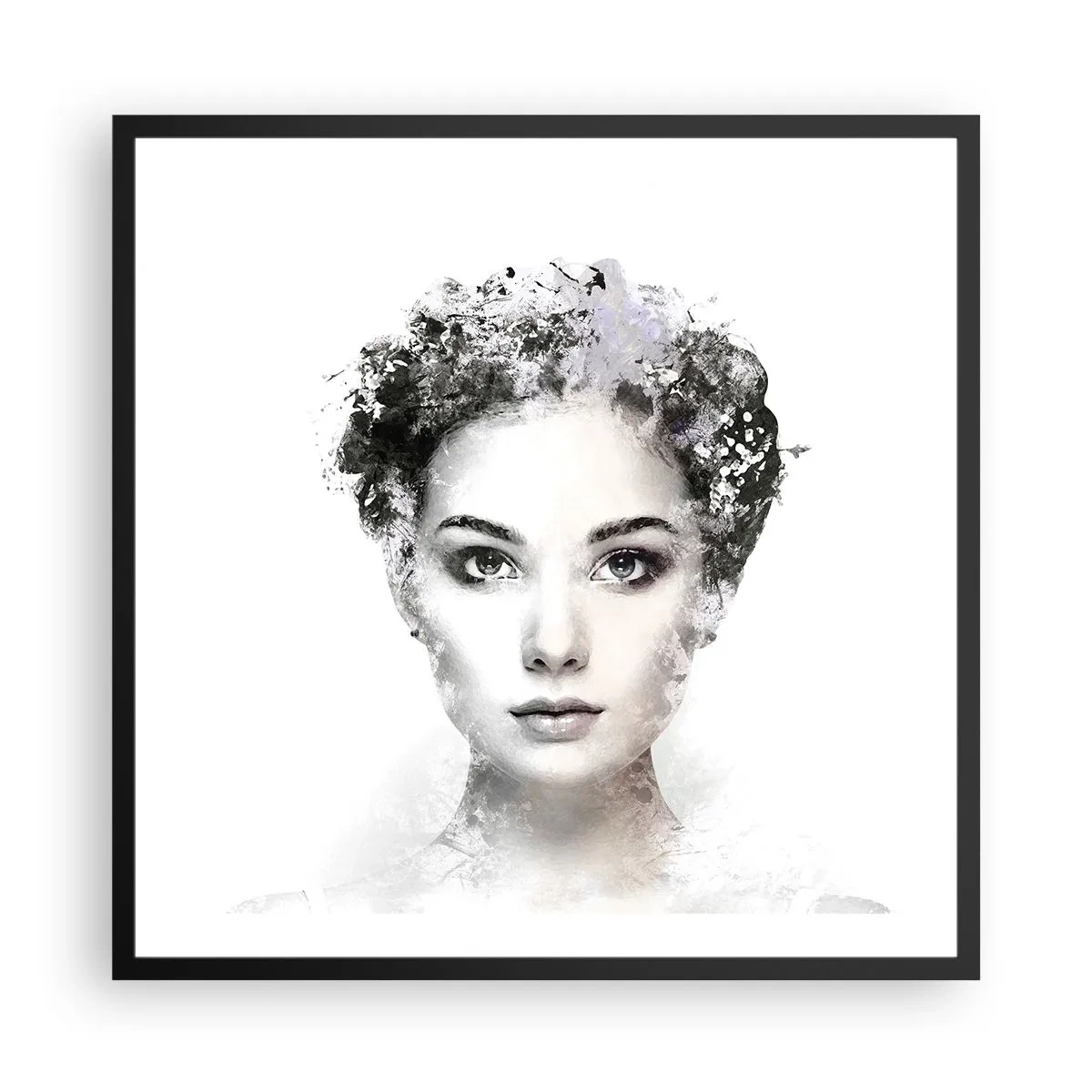 Póster en marco negro - Un retrato extremadamente elegante - 60x60 cm