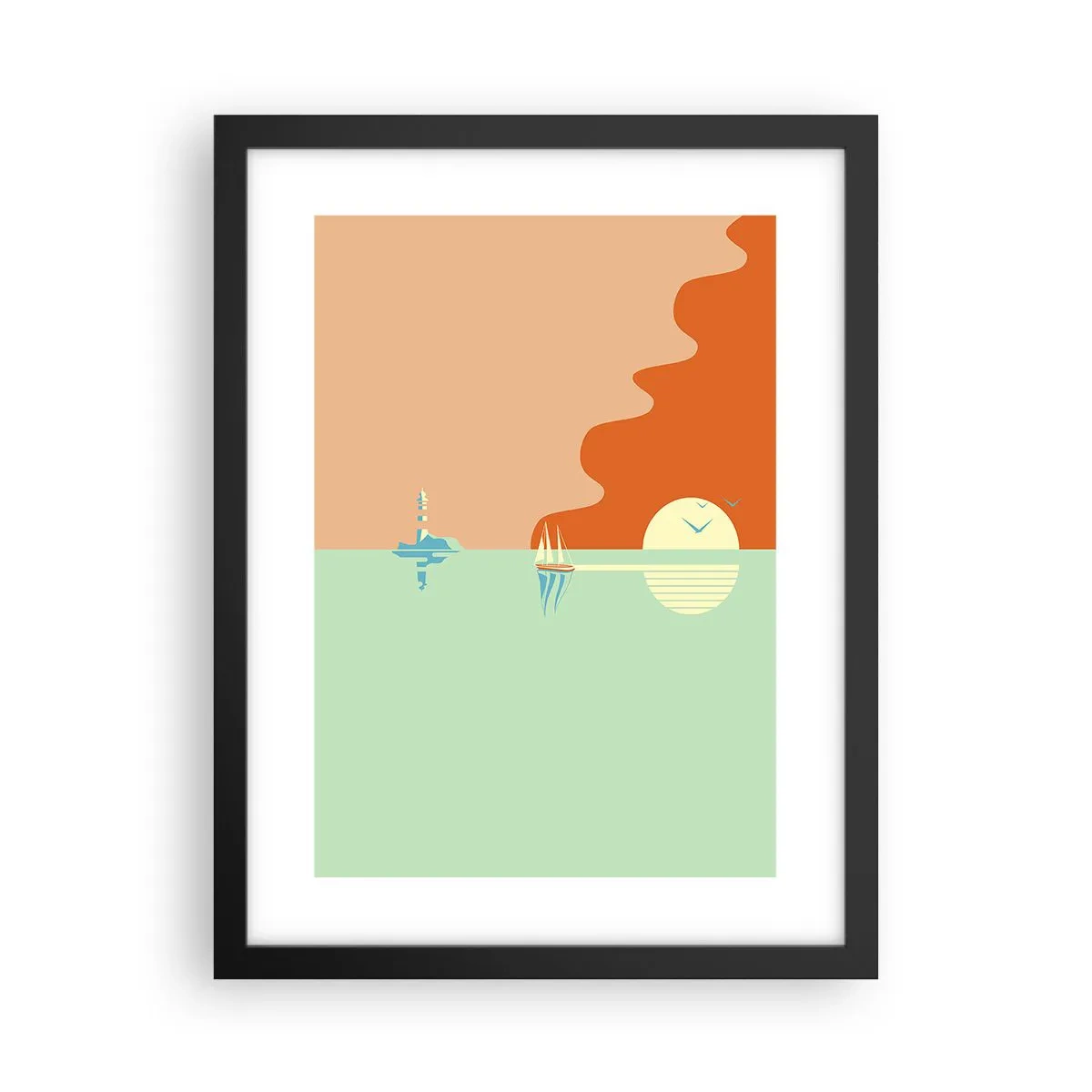 Póster en marco negro - Un paisaje marino perfecto - 30x40 cm