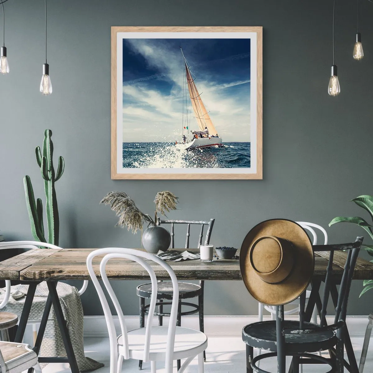 Póster en marco roble claro - ¡No nos alcanzarán! - 40x40 cm