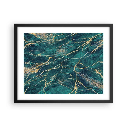 Póster en marco negro - Riachuelos de oro - 50x40 cm